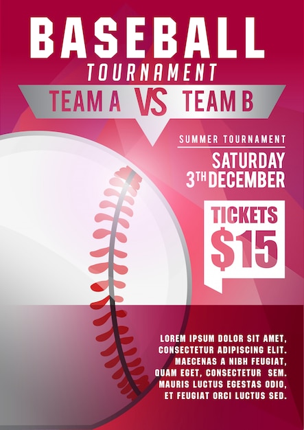 Baseball poster banner template