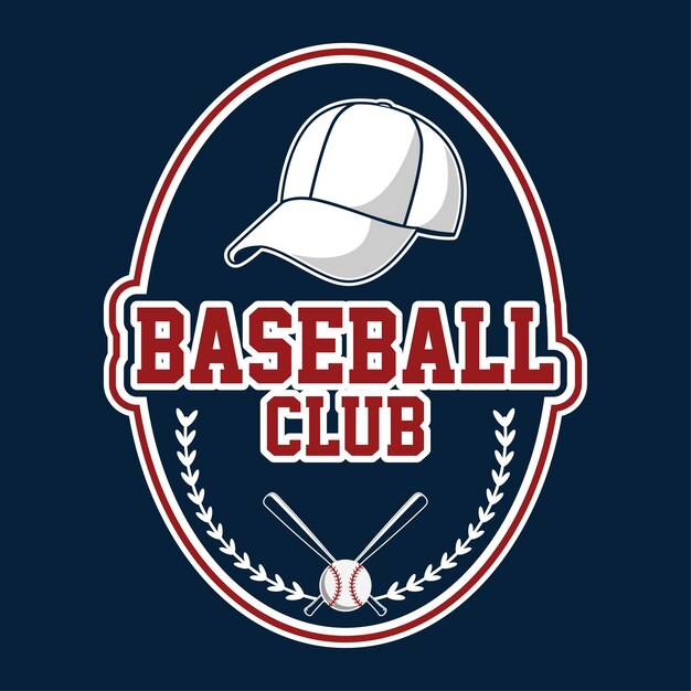 Baseball Red and Blue Classic Emblem Insignia