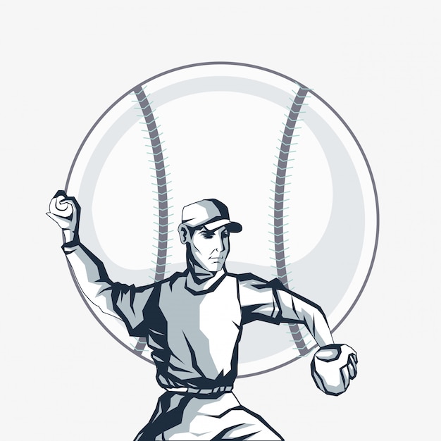 Vector baseball related icons image