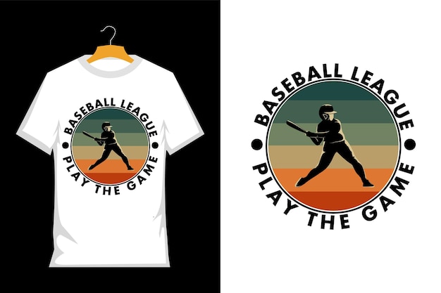 Бейсбол ретро винтажный дизайн футболки