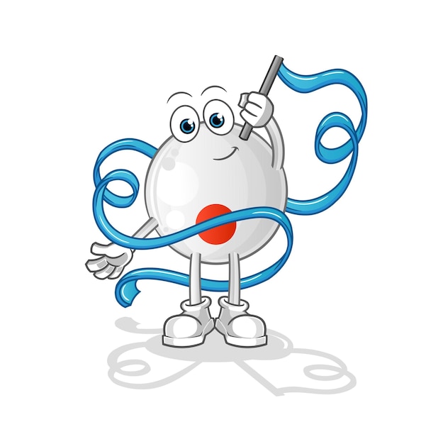 Baseball Rhythmic Gymnastics mascot. cartoon vector