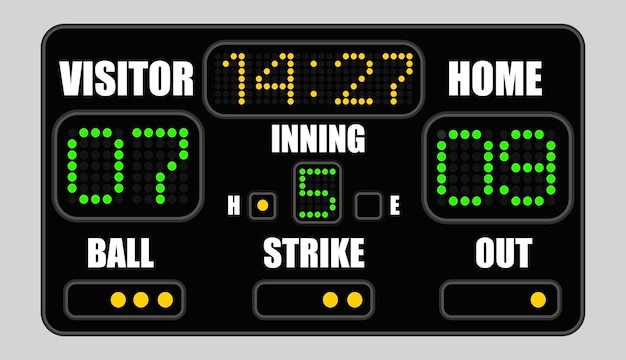 Baseball scorebord Icon op grijze achtergrond