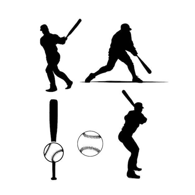 Vector baseball silhouet