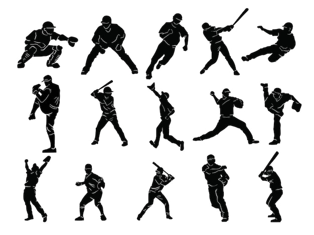 Baseball silhouettes pack of sport silhouettes