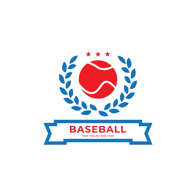 Baseball softball team club academy championship logo modello vettore