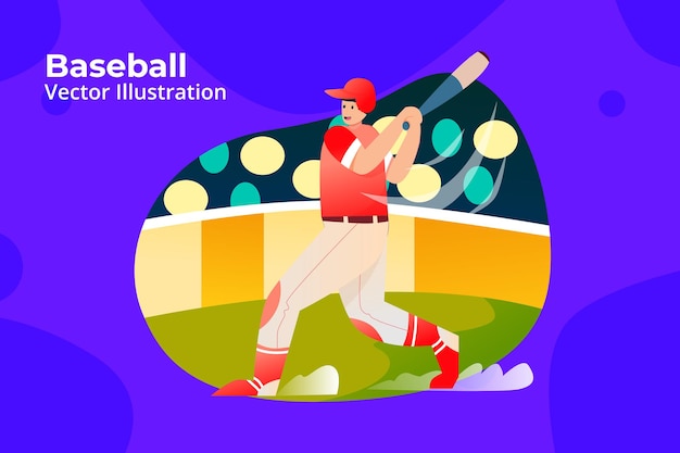Вектор Бейсбол - иллюстрация спортивной деятельности