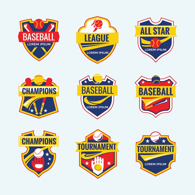 Vector baseball sport badge set for sports club