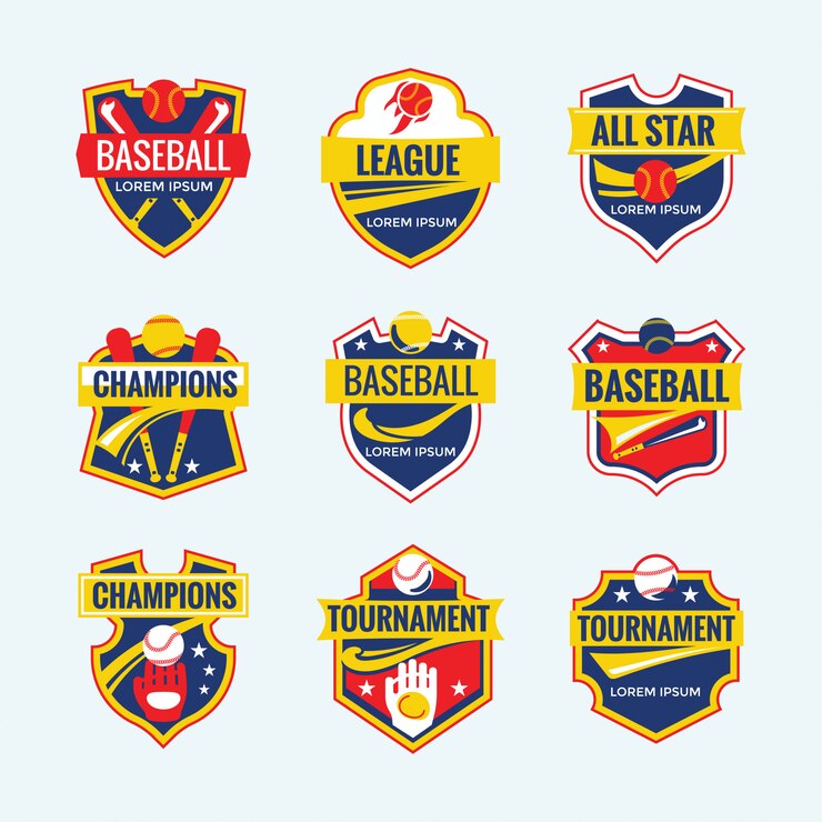 Baseball sport badge set for sports club