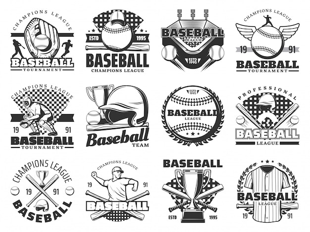 Baseball sport items and players