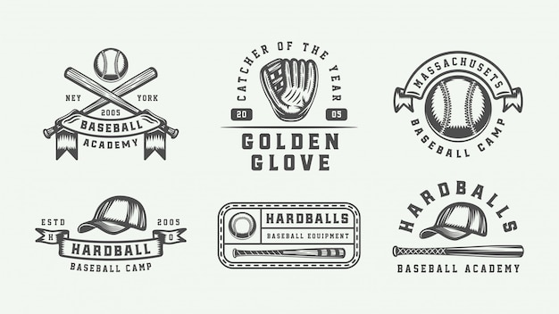 Set logo sport baseball