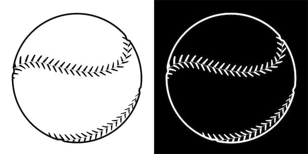 Baseball sportbal icoon in eenvoudige lineaire stijl Team sporten Gezonde levensstijl Vector