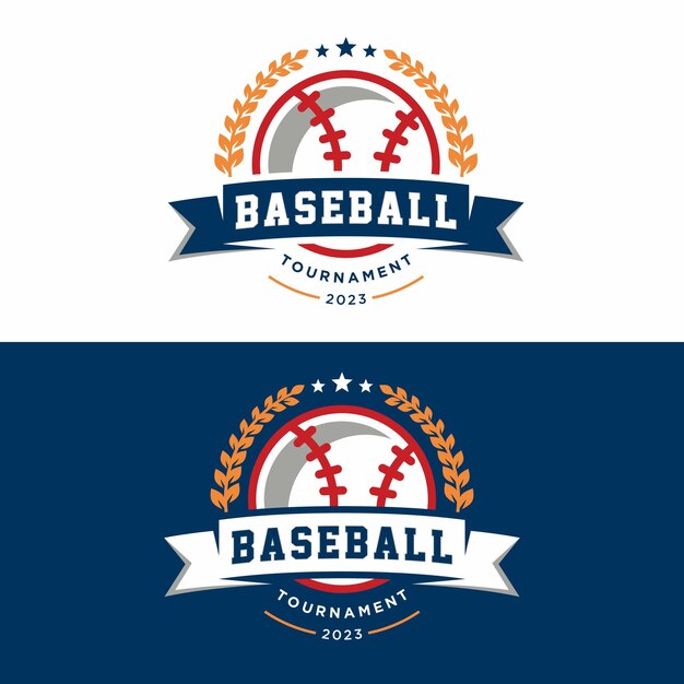 Logo dell'emblema del distintivo sportivo di baseball