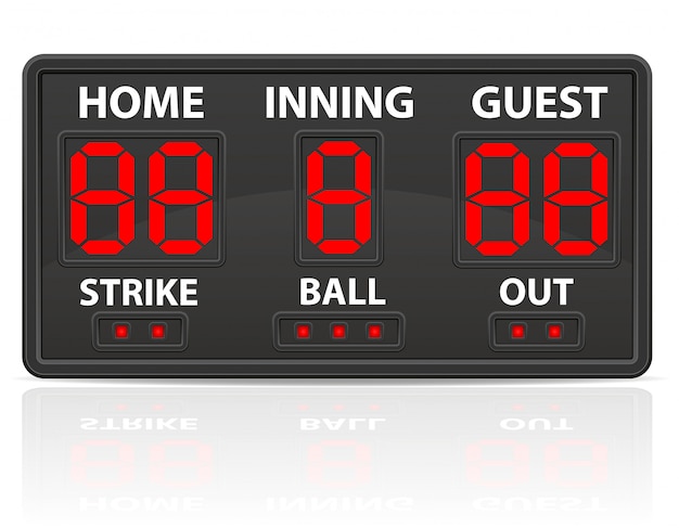 Вектор Бейсбол спортивные цифровые табло векторные иллюстрации