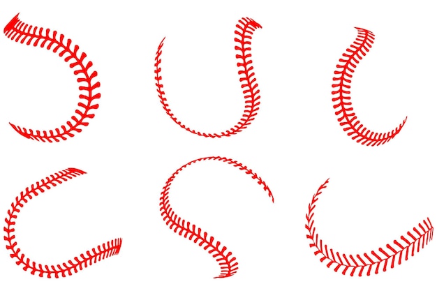 Vector baseball stitches vector pack