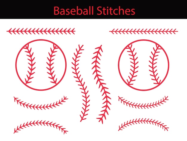 Vector baseball stitches on a white background baseball outline vector illustration