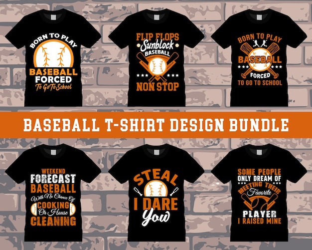 Premium Vector | Baseball t shirt design bundles