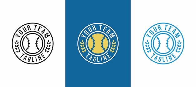 Vector baseball team emblem logo design vector illustration