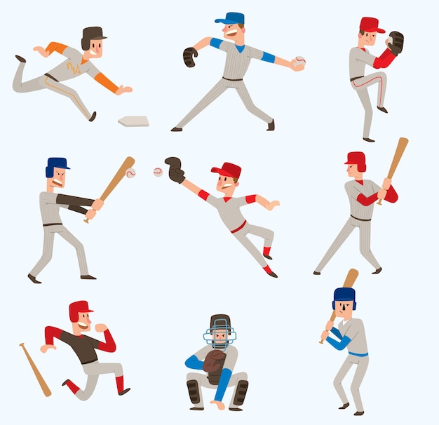 Baseball team players sport man in uniform game poses baseball poses situation professional league