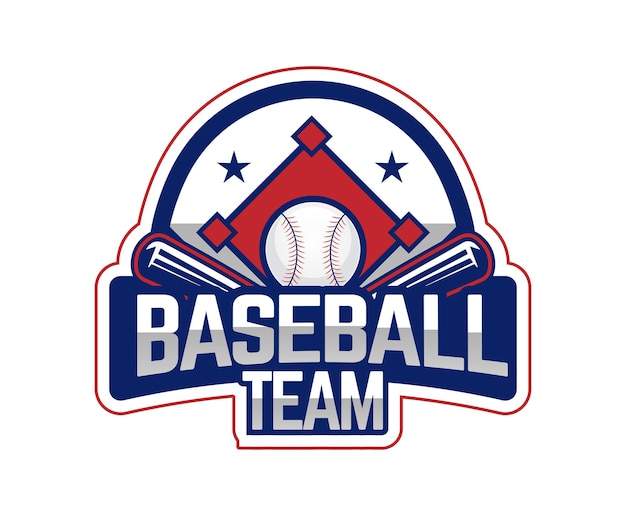 Vettore modello di disegno di logo di sport di squadra di baseball