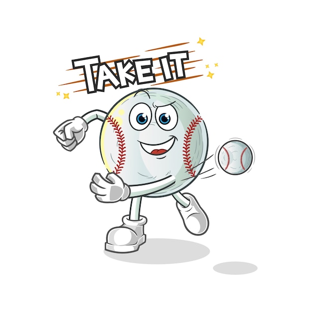 Baseball throwing baseball illustration