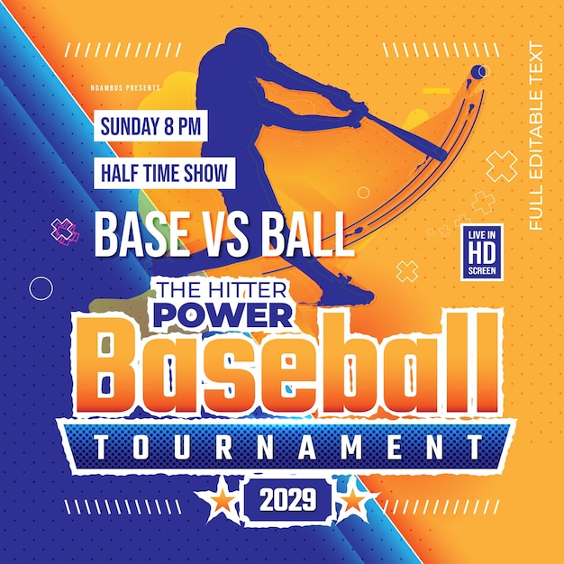 Volantino di progettazione del torneo di baseball