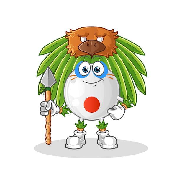 Mascotte dell'uomo tribale di baseball. vettore dei cartoni animati
