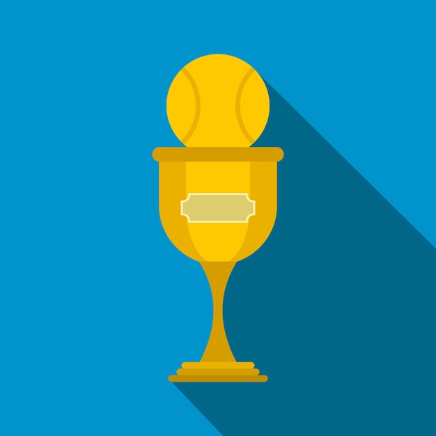 Baseball trophy flat icon on a blue background