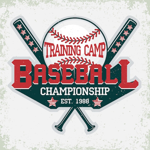Vector baseball typography emblem, sports logo