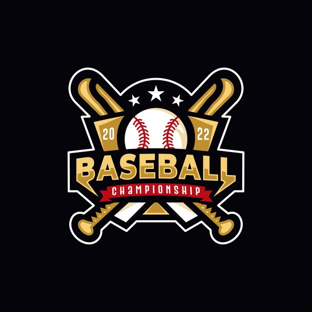 Modello di progettazione di logo di vettore di baseball