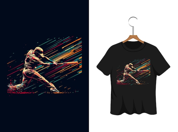 baseball with swing moment t shirt design artwork