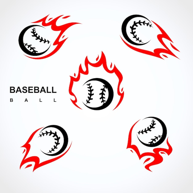 Baseballbal set Collectie iconen honkbal Vector