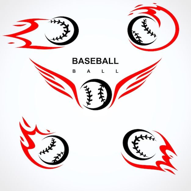 Baseballbal set Collectie iconen honkbal Vector