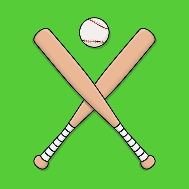 Baseballknuppels en bal vector illustratie