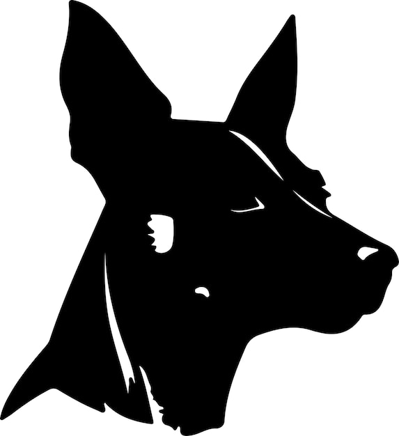 Vector basenji black silhouette with transparent background