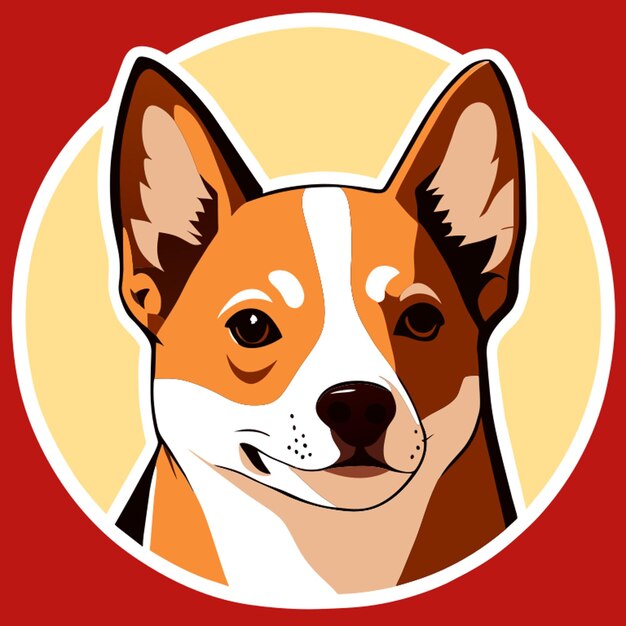 basenji dog sticker vector illustration