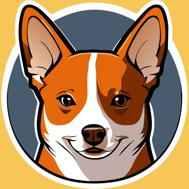 Vector basenji hond hand getekende cartoon sticker pictogram concept geïsoleerde illustratie