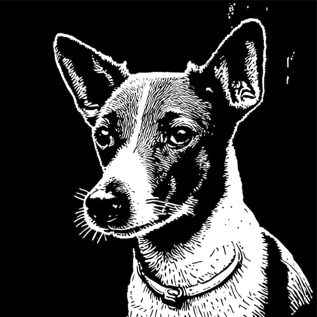 Vector basenji hond hand getekende cartoon sticker pictogram concept geïsoleerde illustratie