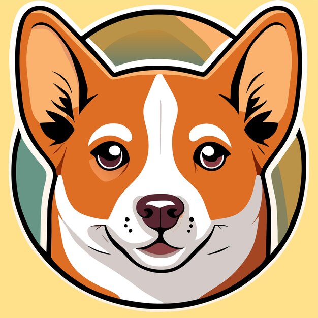 Vector basenji hond met de hand getekende cartoon sticker icoon concept geïsoleerde illustratie