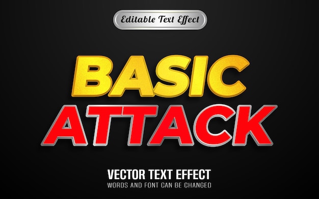 Vector basic attack editable text effect