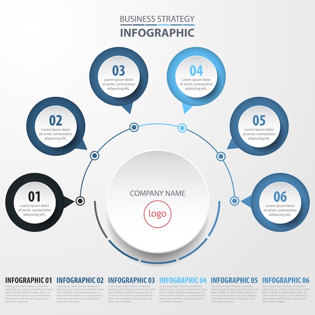 基本的なビジネスInfographicsデザインテンプレートのイラスト