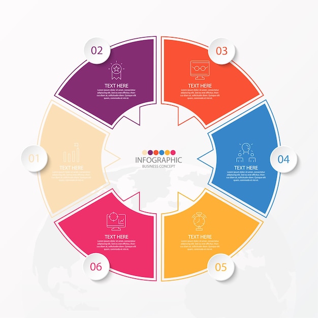 Basic circle infographic template with 12 steps