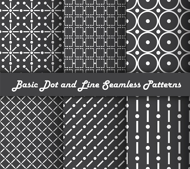 Basic dot and line seamless patterns