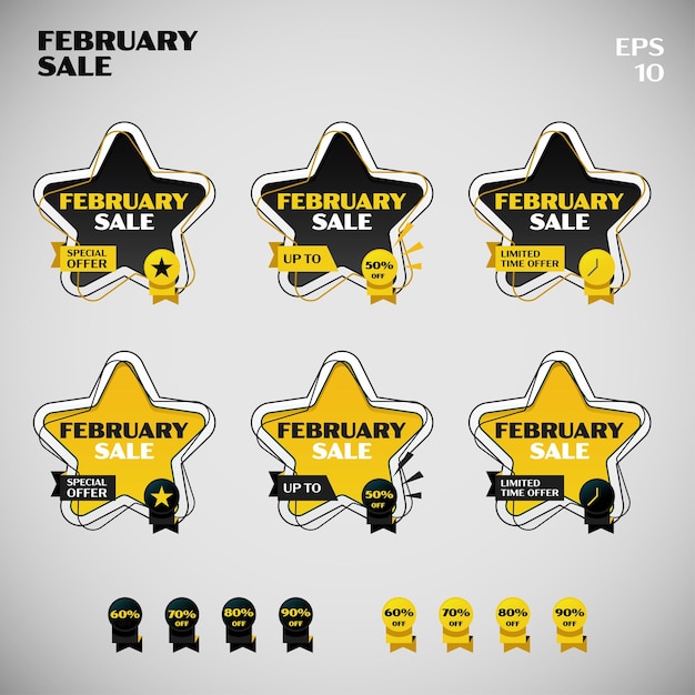 Vector basic form of star february sale