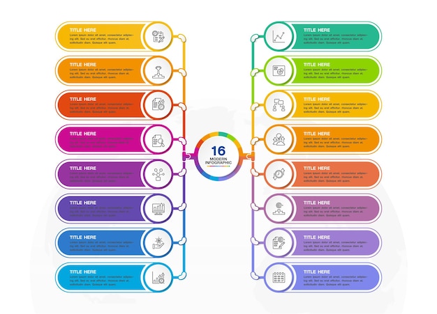 Vettore modello di infografia di base con processo in 12 fasi o diagramma di processo di opzioni utilizzato per la presentazione