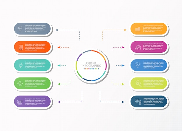 비즈니스 개념에 대 한 기본 Infographics 및 아이콘입니다.