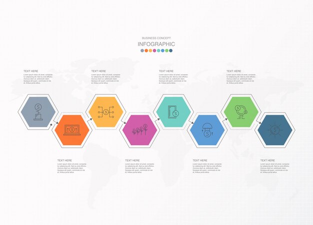 Basic infographics template with hexagons