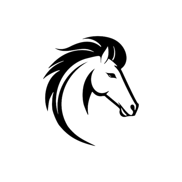 A basic picture of a horse with not many details made using only black and white colors Vector Illustration