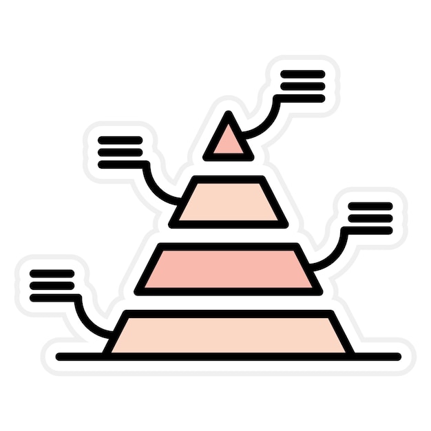 벡터 기본 피라미드 아이콘 터 이미지는 인포그래픽에 사용할 수 있습니다.