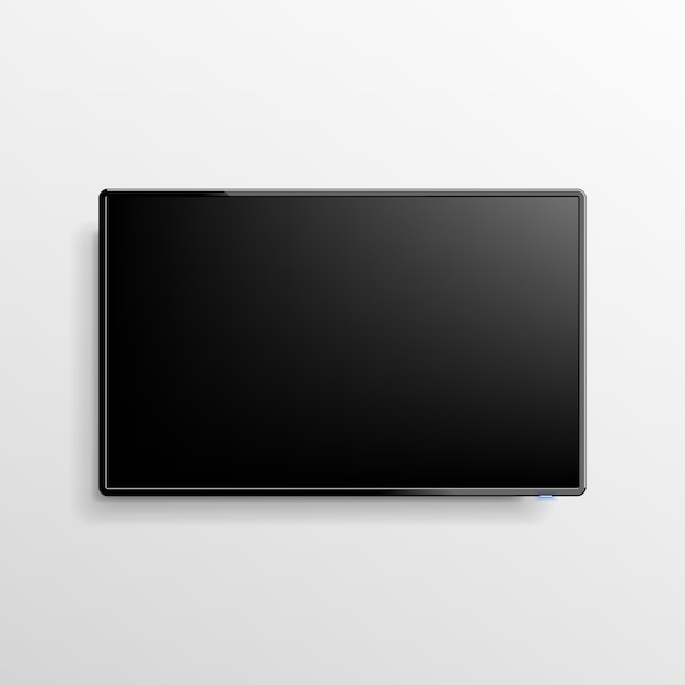 Vector basic realistic black tv screen.