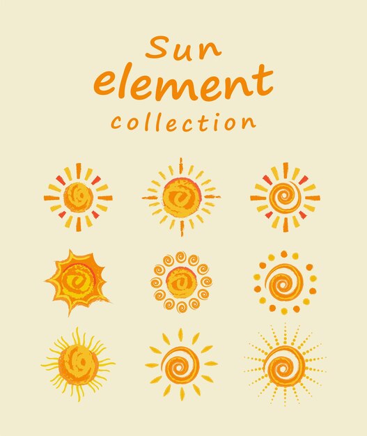 Vector basic rgbcollection of sun icon elements graphic elements for summer
